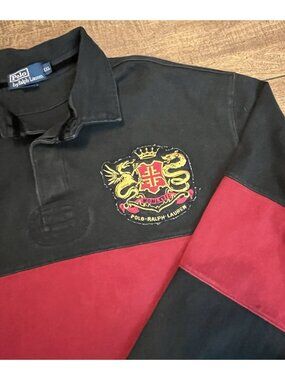 Polo Ralph Lauren Polo Rugby Royal Crest Dragon Stripe Men's XXL Collegiate Prep